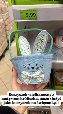 Koszyk z juty wielkanocny promocja w Dino