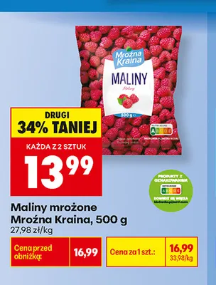 Maliny mrożone Mroźna Kraina promocja w Biedronka