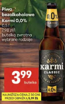Piwo bezalkoholowe Karmi 0,0% promocja w Delikatesy Centrum