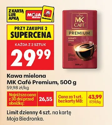 Kawa mielona Premium promocja w Biedronka