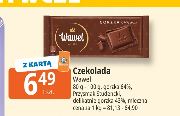 Czekolada Wawel Przysmak Studencki promocja w Leclerc