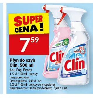 Płyn do szyb Anti-Fog Clin promocja w Twój Market