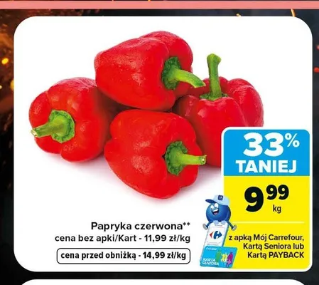 Papryka czerwona promocja w Carrefour