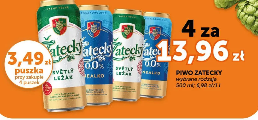 Piwo Zatecky Světlý Ležák promocja w Euro Sklep