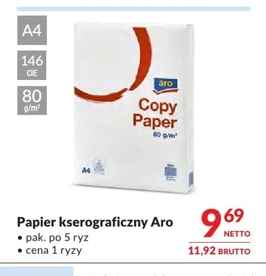 Papier kserograficzny Aro promocja w Makro