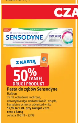 Pasta do zębów Sensodyne Advanced White promocja w Leclerc