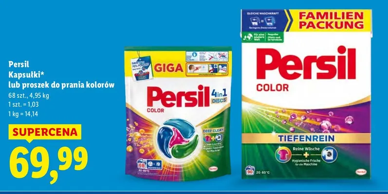 Kapsułki do prania kolorów 68 szt. promocja w Lidl