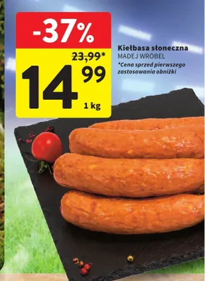 Kiełbasa słoneczna Madej Wróbel promocja w Intermarche
