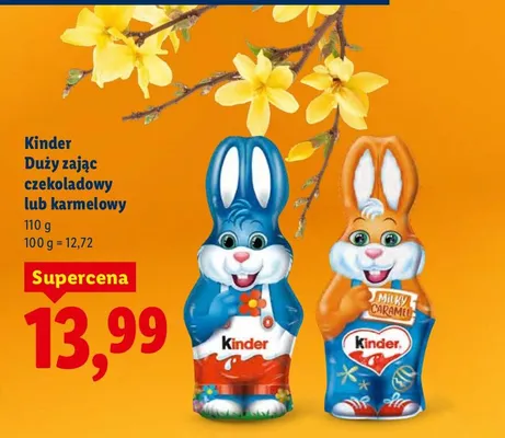 Duży zając czekoladowy lub karmelowy promocja w Lidl