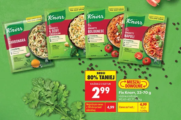 Fix Knorr Carbonara 33-70g promocja w Biedronka