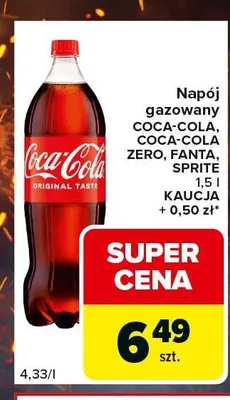 Napój gazowany Coca-Cola Original Taste promocja w Carrefour Express