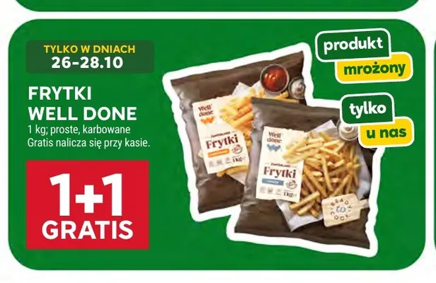 Frytki karbowane Well Done promocja w Stokrotka