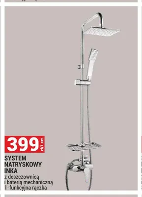 System natryskowy Inka z deszczownicą i baterią mechaniczną 1-funkcyjna rączka promocja w Merkury Market