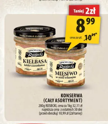 Kiełbasa lekko czosnkowa Spichlerz Rusiecki promocja w Arhelan