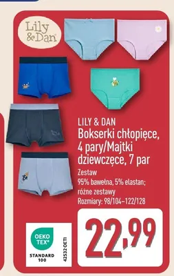 Bokserki chłopięce Lily & Dan 4-pak promocja w Aldi