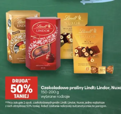 Czekoladowe praliny Lindt Nuxor promocja w Delikatesy Centrum