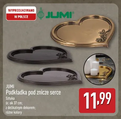 Podkładka pod znicze serce Jumi promocja w Aldi