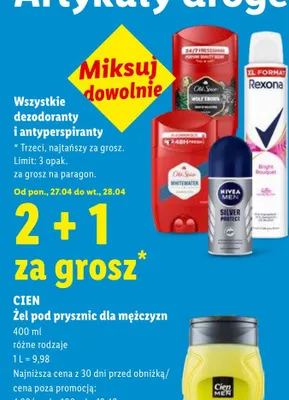 Żel pod prysznic dla mężczyzn Cien Green Jump promocja w Lidl