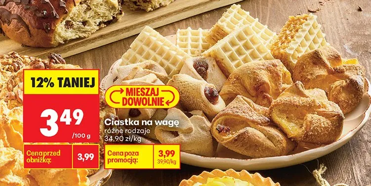 Ciastka na wagę różne rodzaje promocja w Biedronka