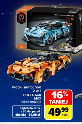 Klocki samochód 2 w 1 pull back M & Z promocja w Carrefour
