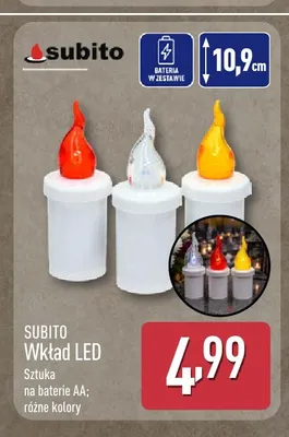 Wkład LED Subito czerwony 10,9 cm promocja w Aldi