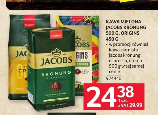Kawa mielona Jacobs Origins promocja w Selgros