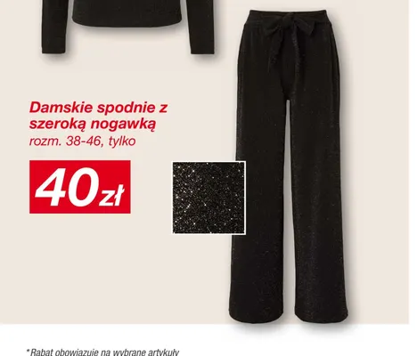 Damskie spodnie z szeroką nogawką promocja w KiK