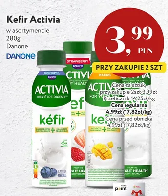Kefir Activia truskawkowy promocja w Market Point