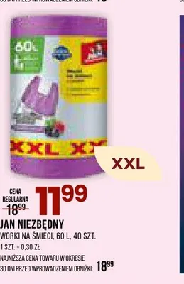 Worki na śmieci 60l Jan Niezbędny promocja w Drogerie Natura