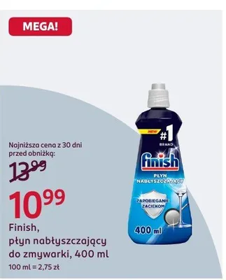 Płyn nabłyszczający do zmywarki Finish promocja w Rossmann