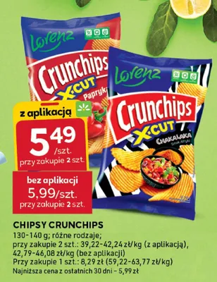 Chipsy Crunchips różne rodzaje promocja w Stokrotka