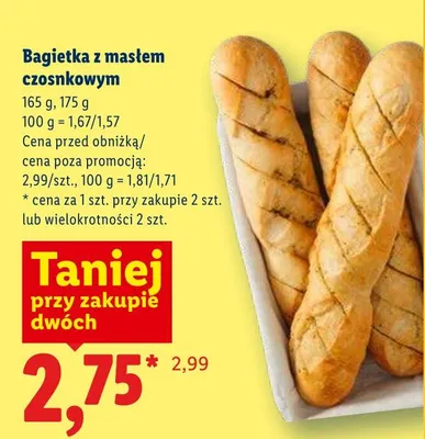 Bagietka z masłem czosnkowym promocja w Lidl