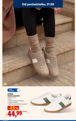 Sneakersy damskie Esmara beżowe promocja w Lidl