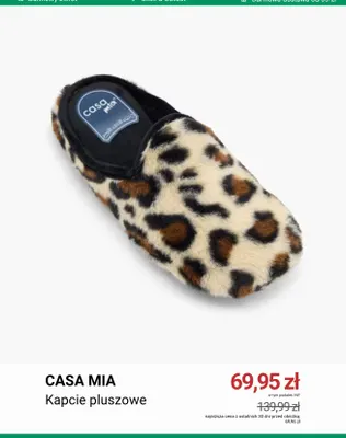 Kapcie pluszowe Casa Mia promocja w Deichmann