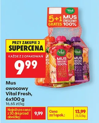 Mus owocowy truskawkowy promocja w Biedronka