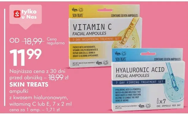 Ampułki z kwasem hialuronowym, witaminą C lub E, 7 x 2 ml promocja w Super-Pharm