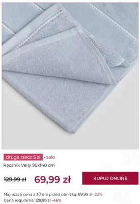Ręcznik Velly 90x140 cm home & you promocja w home&you