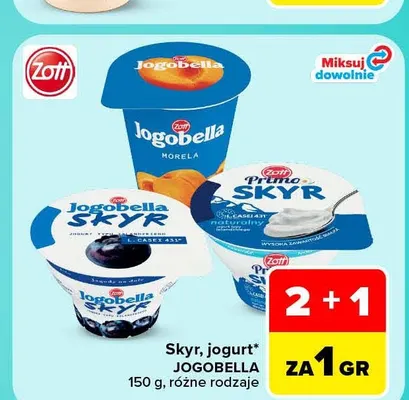 Skyr, jogurt Jogobella Zott promocja w Carrefour Market