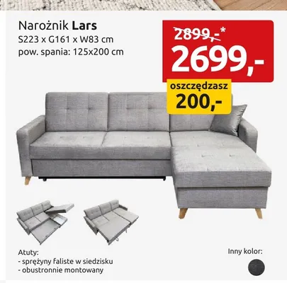 Narożnik Lars promocja w Black Red White