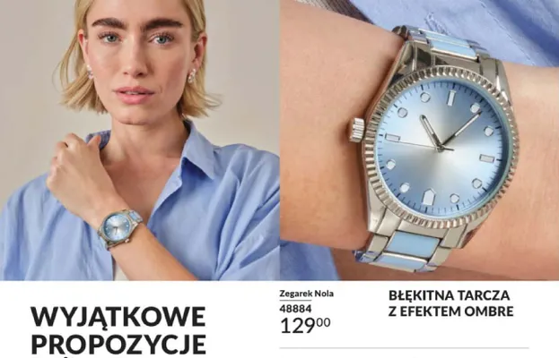 Zegarek Nola 48884 błękitna tarcza z efektem ombre promocja w AVON