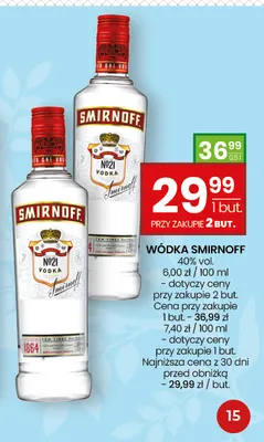 Wódka Smirnoff 40% vol. promocja w Twój Market