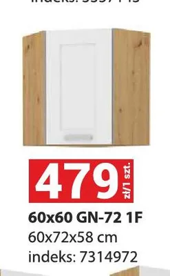 Szafka kuchenna Luna 60x60 GN-72 1F 60x72x58cm promocja w Merkury Market