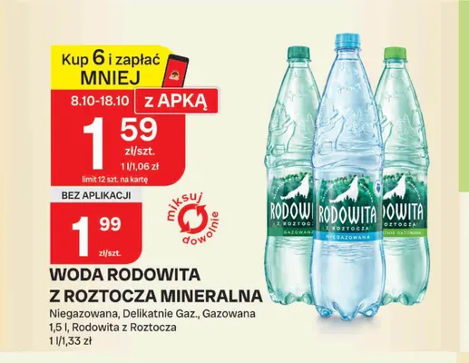 Woda mineralna gazowana Rodowita z Roztocza promocja w Chorten