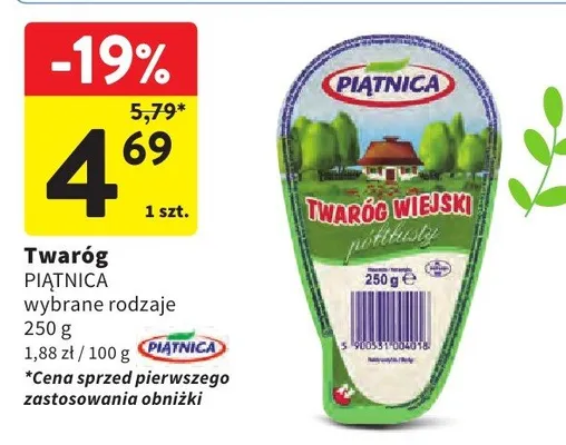 Twaróg wiejski naturalny wybrane rodzaje promocja w Intermarche