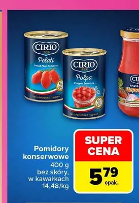 Pomidory konserwowe w kawałkach Cirio promocja w Carrefour