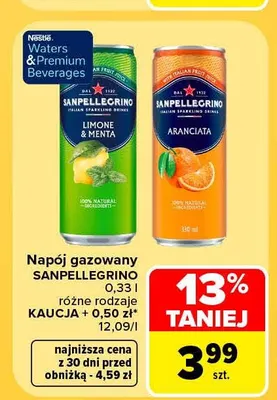 Napój gazowany Sanpellegrino Aranciata promocja w Carrefour Market
