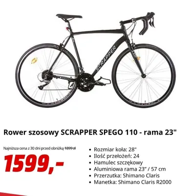 Rower szosowy SCRAPPER SPEGO 110 promocja w Media Markt