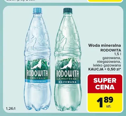 Woda mineralna niegazowana Rodowita promocja w Carrefour Express