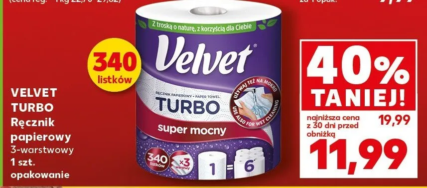 Ręcznik papierowy 2-warstwowy Turbo promocja w Kaufland