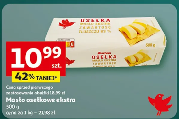 Masło osełkowe ekstra promocja w Auchan